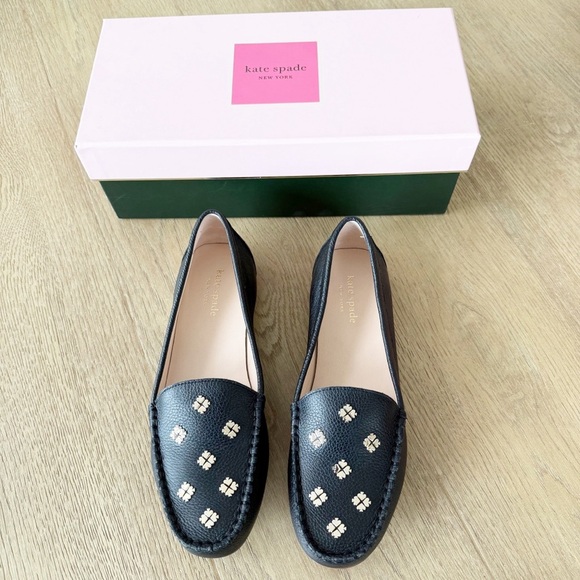 Kate Spade Black Leather Deck Driver Slip On Loafers - Picture 2 of 9